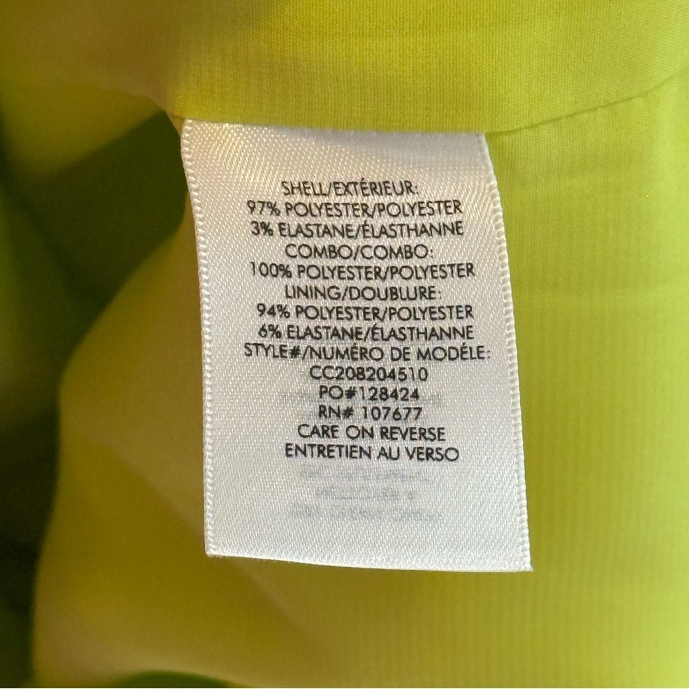 Alice+Olivia Fifi Fitted Mini Cami Dress Citron Lime 6 NWT Spaghetti Strap ALine - Picture 7 of 7